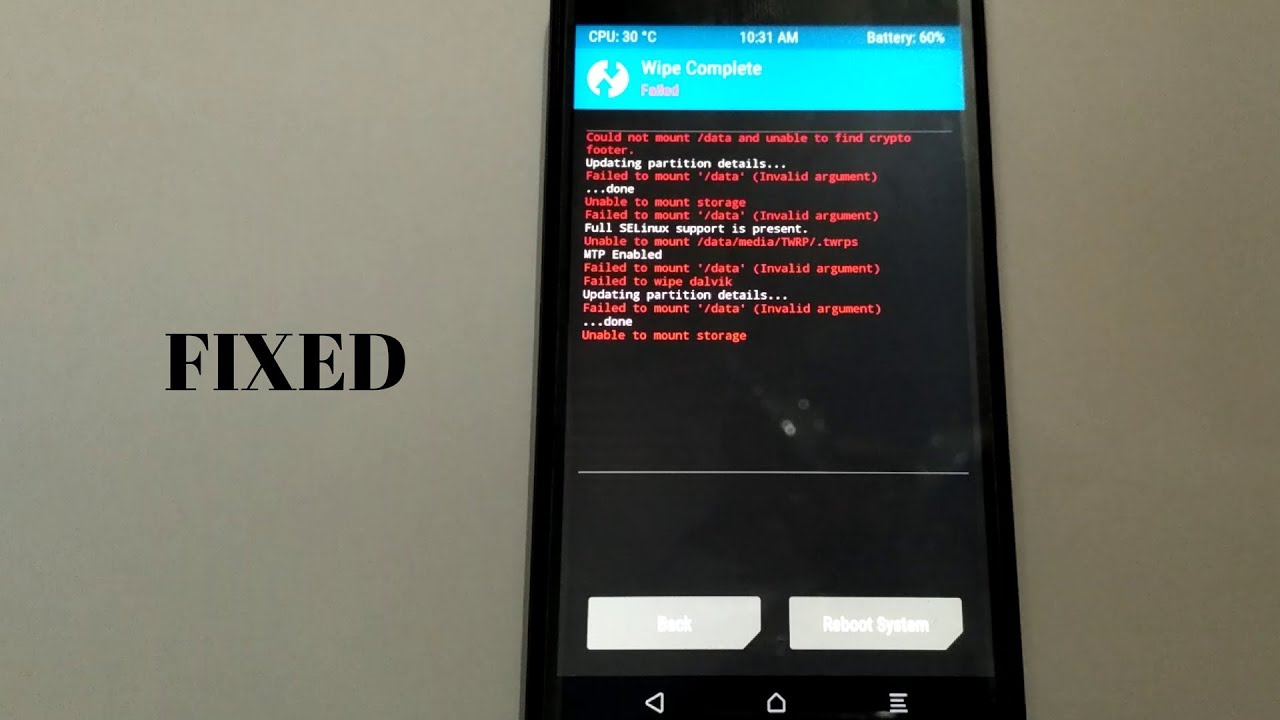 Begini lho! Caranya atasi masalah Failed To Mount System (Invalid Argument) pada ASUS Zenfone 4 A400SB via TWRP